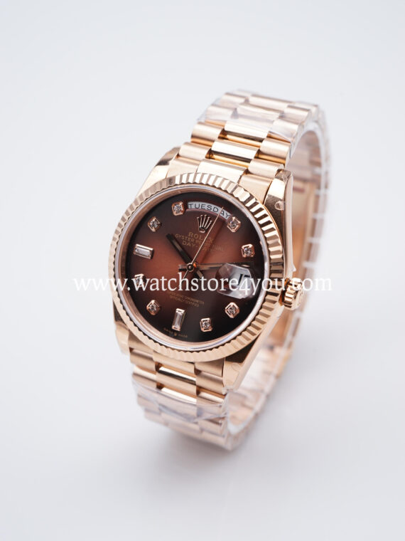 Rolex DayDate Brown Ombre Dial Rose Gold 36MM BP