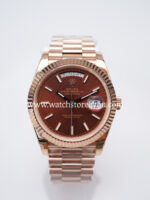 Rolex DayDate Brown Hive Dial Rose Gold 40MM BP