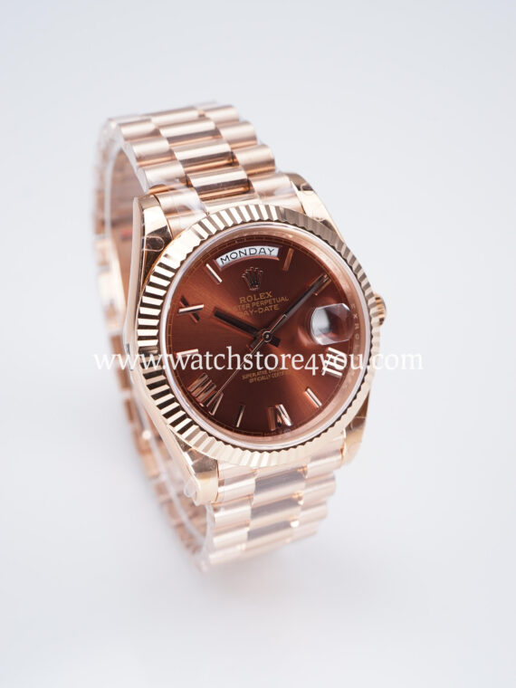 Rolex DayDate Chocolate Roman Dial Rose Gold 40MM BP