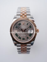 Rolex DateJust Wimbledon Dial Fluted Jubilee Bi Color Rose Gold 41MM BP