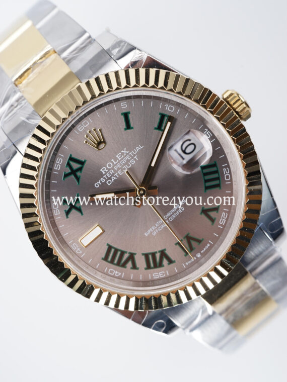 Rolex DateJust Wimbledon Dial Fluted Oyster Bi Color Yellow Gold 41MM BP