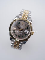 Rolex DateJust Wimbledon Dial Fluted Jubilee Bi Color Yellow Gold 41MM BP