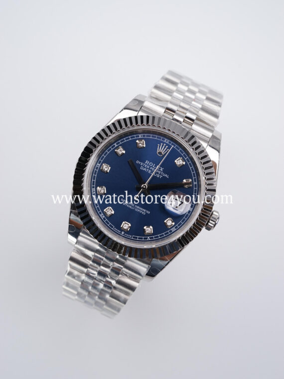 Rolex DateJust Blue Diamond Dial Fluted Jubilee 41MM BP