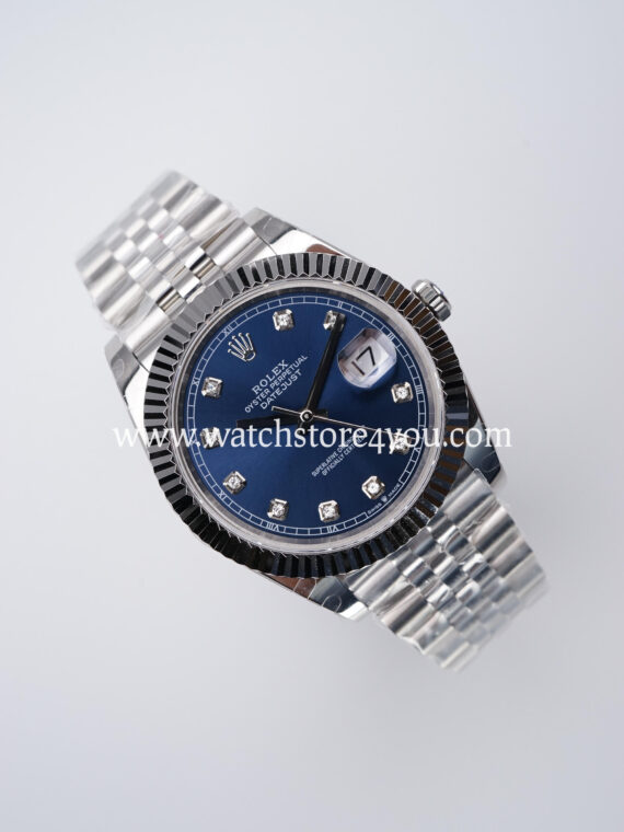 Rolex DateJust Blue Diamond Dial Fluted Jubilee 41MM BP