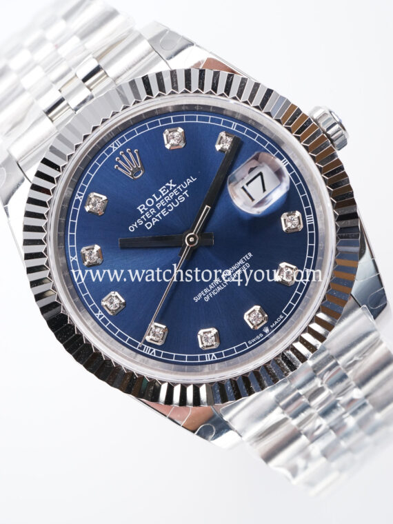 Rolex DateJust Blue Diamond Dial Fluted Jubilee 41MM BP