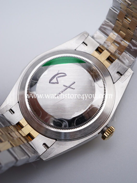 Rolex DateJust Black Dial Fluted Jubilee Bi Color Yellow Gold 41MM BP