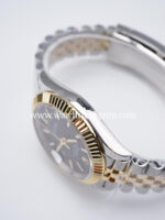 Rolex DateJust Black Dial Fluted Jubilee Bi Color Yellow Gold 41MM BP