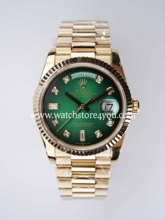 Rolex DayDate Green Ombre Dial Yellow Gold 36MM BP