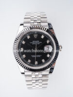 Rolex DateJust Black Diamond Dial Fluted Jubilee 41MM BP