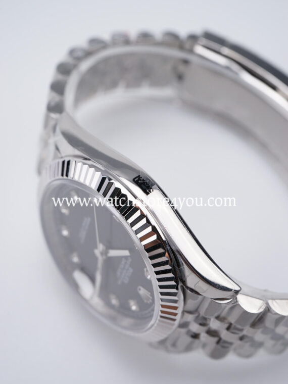 Rolex DateJust Black Diamond Dial Fluted Jubilee 41MM BP