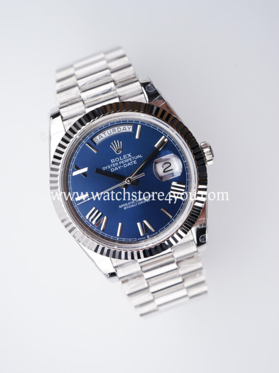 Rolex DayDate Blue Roman Dial White Gold 40MM BP