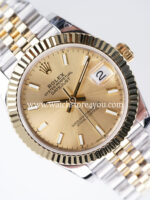 Rolex DateJust Champagne Dial Fluted Jubilee Bi Color Yellow Gold 31MM BP