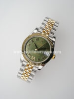 Rolex DateJust Green Roman Diamond Dial Fluted Jubilee Bi Color Yellow Gold 31MM BP