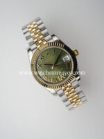 Rolex DateJust Green Roman Diamond Dial Fluted Jubilee Bi Color Yellow Gold 31MM BP