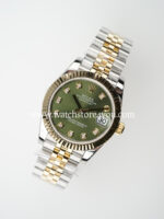 Rolex DateJust Green Diamond Dial Fluted Jubilee Bi Color Yellow Gold 31MM BP