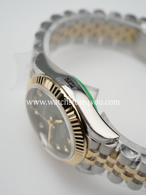 Rolex DateJust Green Diamond Dial Fluted Jubilee Bi Color Yellow Gold 31MM BP