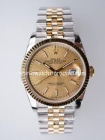 Rolex DateJust Champagne Dial Fluted Jubilee Bi Color Yellow Gold 36MM BP