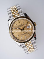 Rolex DateJust Champagne Dial Fluted Jubilee Bi Color Yellow Gold 36MM BP