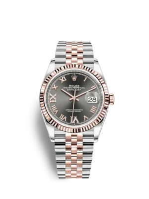 Rolex BP Datejust Rhodium Grey Diamond Roman Bi Color Rose Gold Jubilee 36mm BP