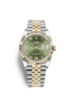 Rolex DateJust Green Roman Diamond Dial Fluted Jubilee Bi Color Yellow Gold 36MM BP