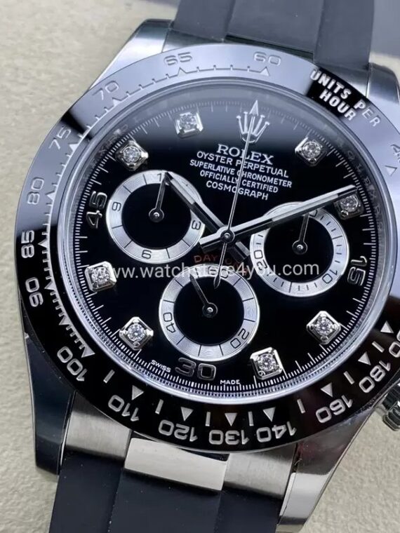 Rolex Cosmograph Daytona Black Diamond Oysterflex Clean Factory