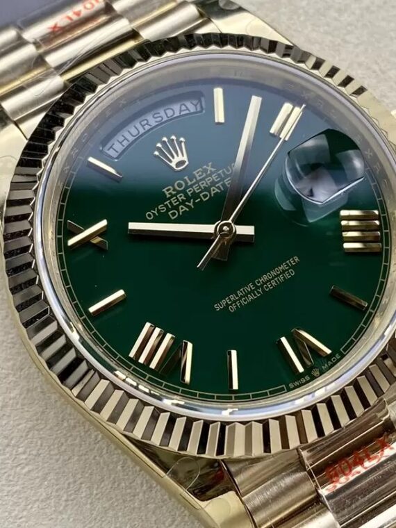 *Heavy Edition V4* Rolex Daydate Green Yellow Gold Tungsten Steel 40MM GM Factory