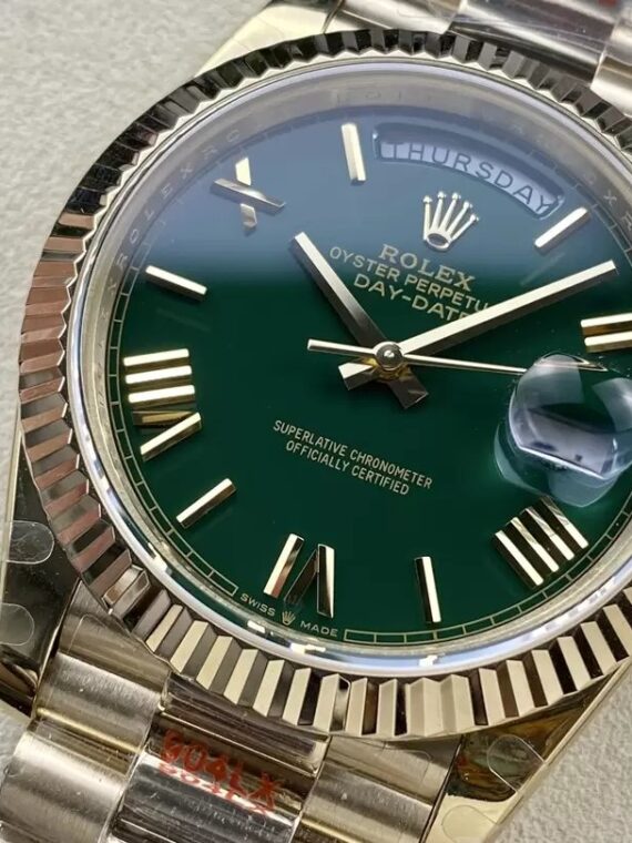 *Heavy Edition V4* Rolex Daydate Green Yellow Gold Tungsten Steel 40MM GM Factory