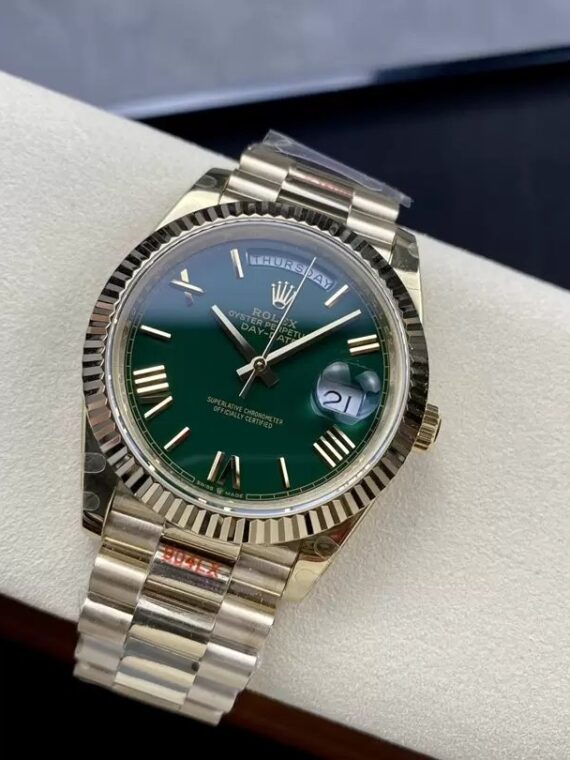 *Heavy Edition V4* Rolex Daydate Green Yellow Gold Tungsten Steel 40MM GM Factory