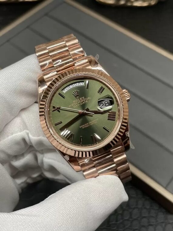 *Heavy Edition V4* Rolex Daydate Olive Green Rose Gold Tungsten Steel 40MM GM Factory