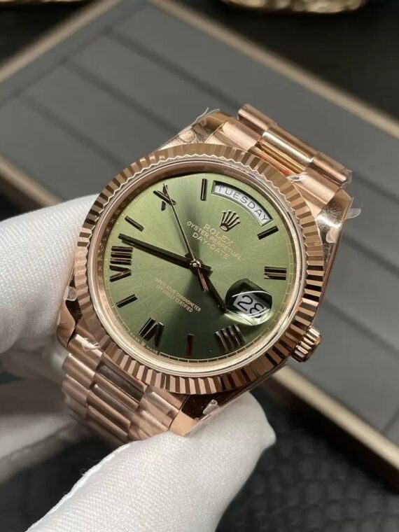 *Heavy Edition V4* Rolex Daydate Olive Green Rose Gold Tungsten Steel 40MM GM Factory