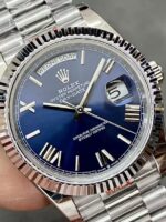 *Heavy Edition V4* Rolex Daydate Blue Roman White Gold Tungsten Steel 40MM GM Factory