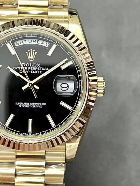 *Heavy Edition V4* Rolex Daydate Black Yellow Gold Tungsten Steel 40MM GM Factory