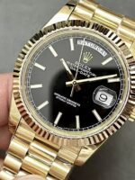 *Heavy Edition V4* Rolex Daydate Black Yellow Gold Tungsten Steel 40MM GM Factory