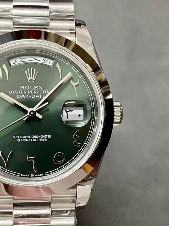 *Heavy Edition V4* Rolex Daydate Arabic Green Platina Tungsten Steel 40MM GM Factory