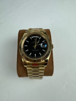 Rolex DayDate Black No Numeral Yellow Gold 40MM AAA