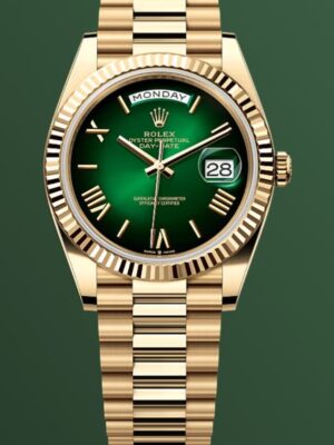 *Heavy Edition V4* Rolex Daydate Shadow Green Roman Yellow Gold Tungsten Steel 40MM GM Factory