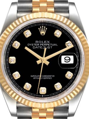 Rolex Datejust Black Diamond Bi Color Yellow Gold Jubilee 41MM AAA