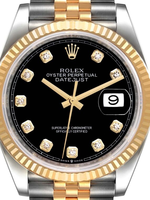 Rolex Datejust Black Diamond Bi Color Yellow Gold Jubilee 41MM AAA