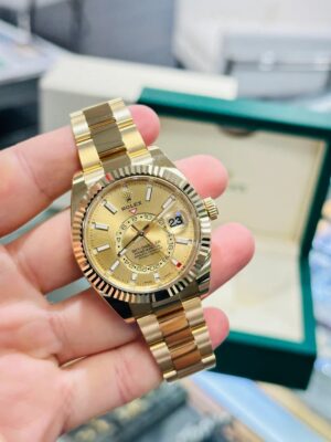 Rolex Sky-Dweller Champagne Yellow Gold 42MM AAA